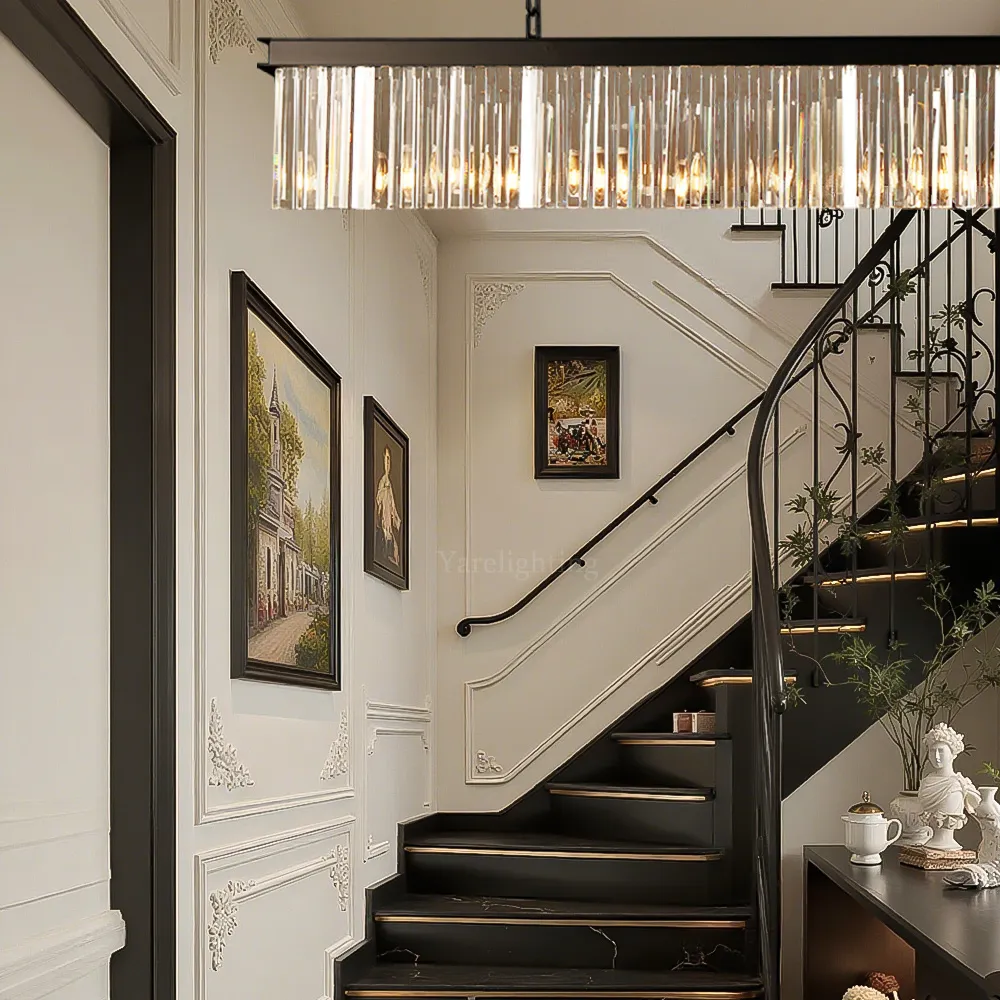 Kelly Crystal Rectangular Chandelier 49"