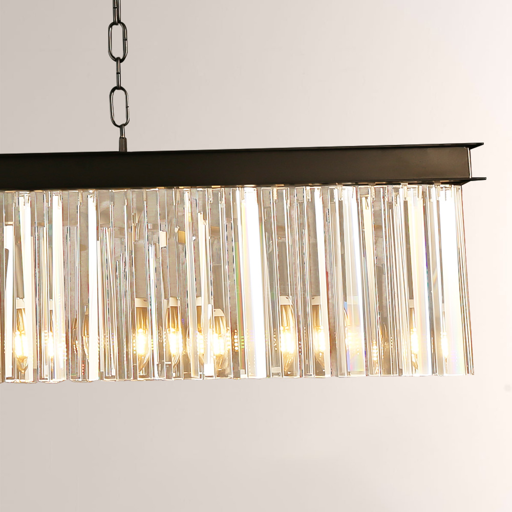 Kelly Crystal Rectangular Chandelier 49"
