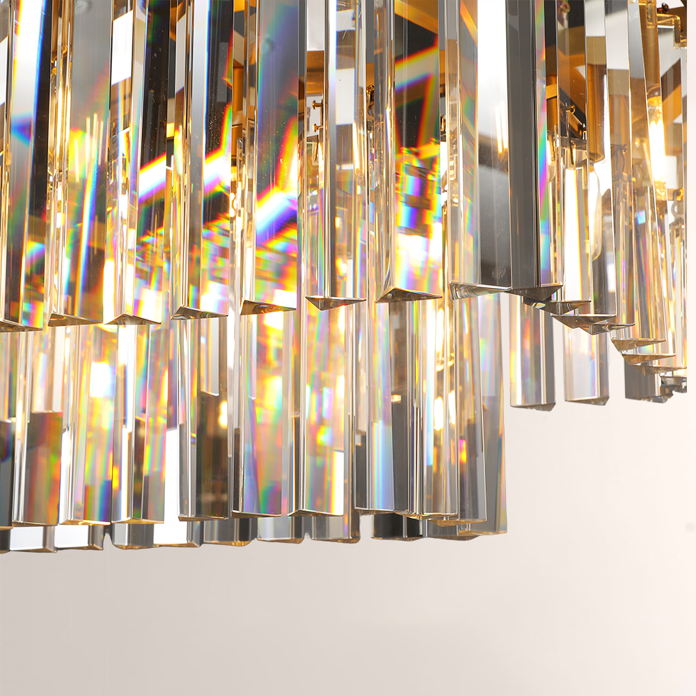Kelly 2-Layer Crystal Rectangle Chandelier 49"