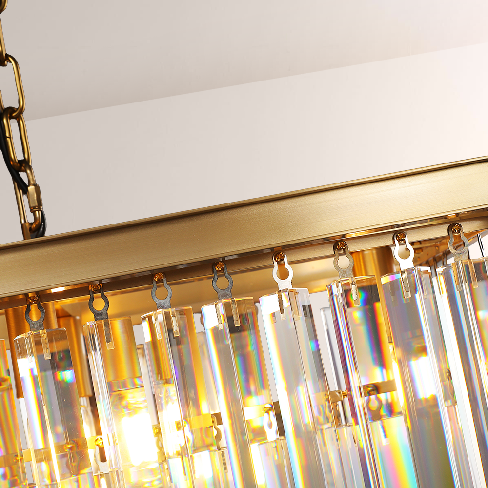Kelly 2-Layer Crystal Rectangle Chandelier 49"