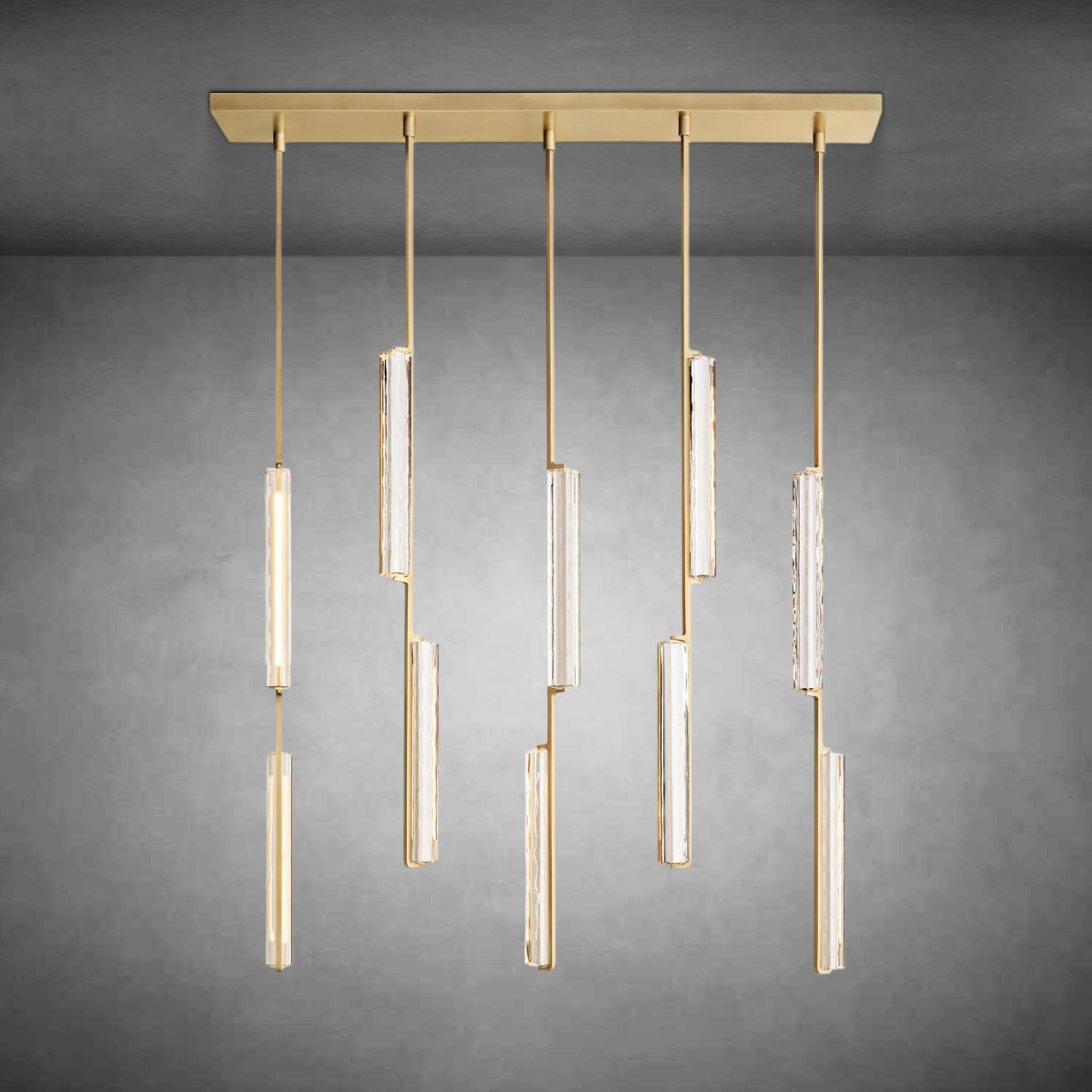 Auduban Crystal Linear Chandelier 54"