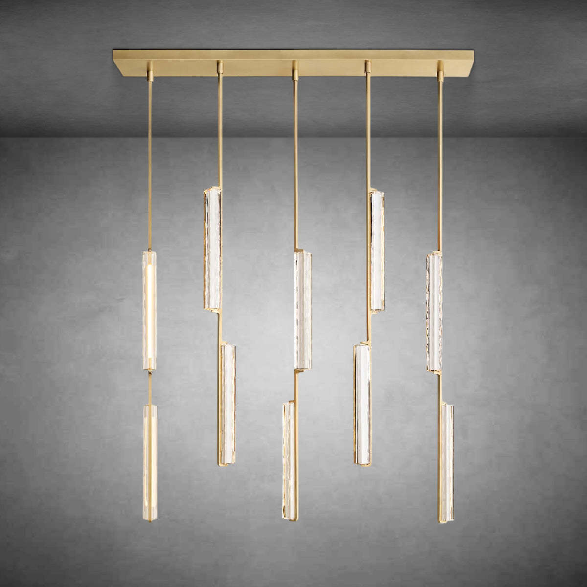 Auduban Crystal Linear Chandelier 54"