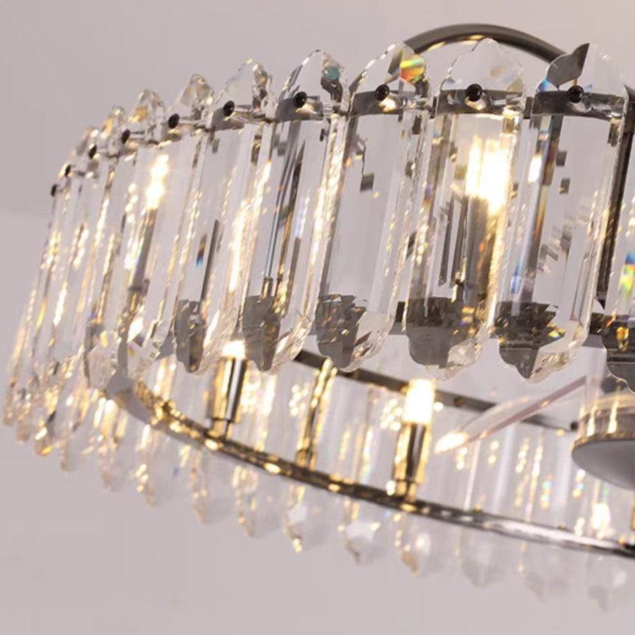 New Modern Invisible Fan Light Candle Crystal Chandelier for Living/Dining Room/Bedroom