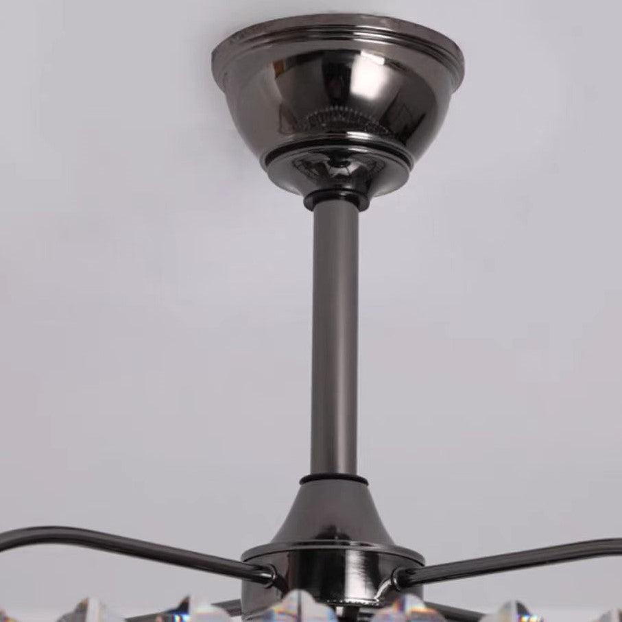 New Modern Invisible Fan Light Candle Crystal Chandelier for Living/Dining Room/Bedroom