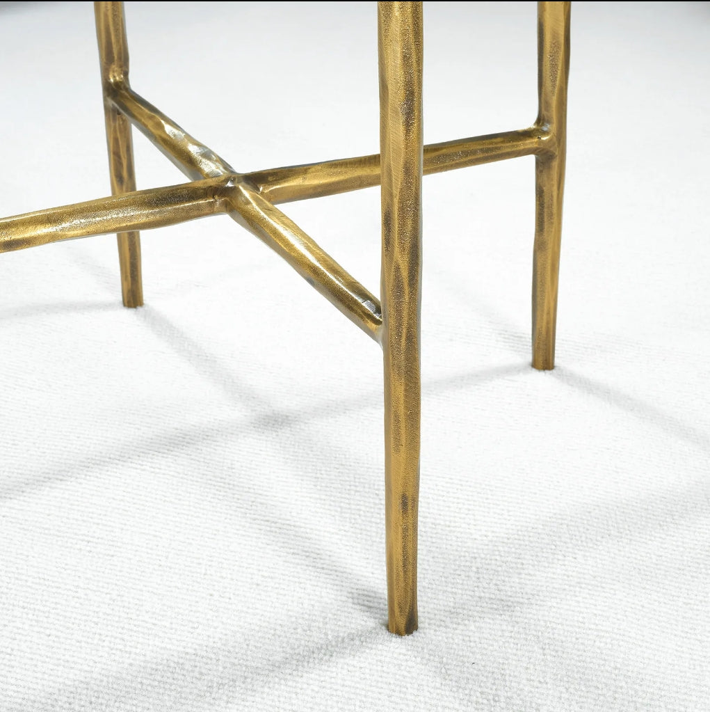 Thaddeus Glass Round Side Table 18" 22"