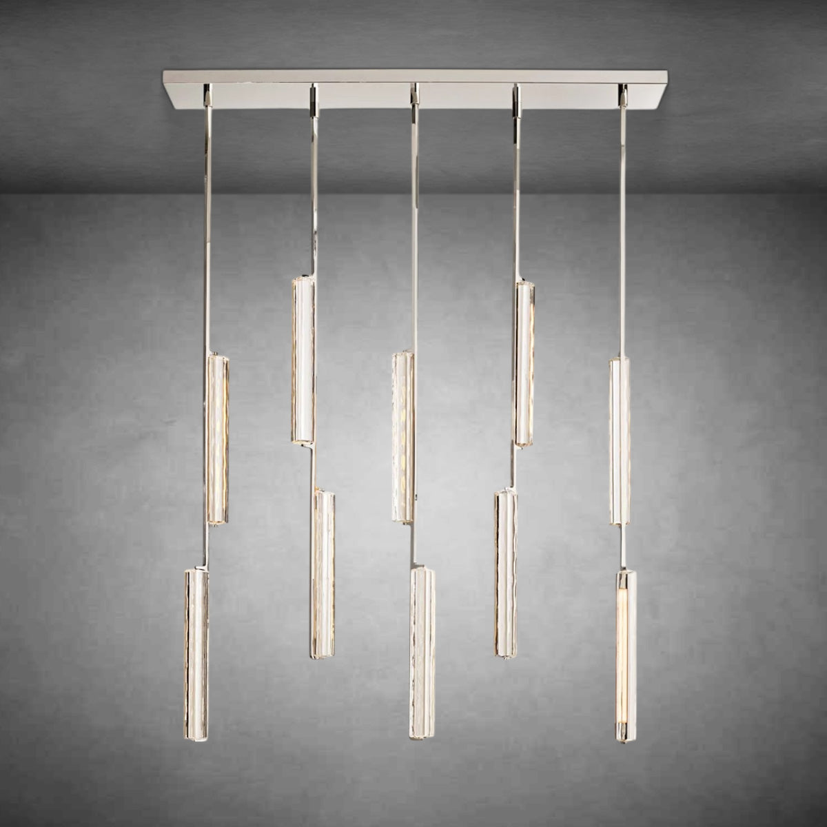 Auduban Crystal Linear Chandelier 54"