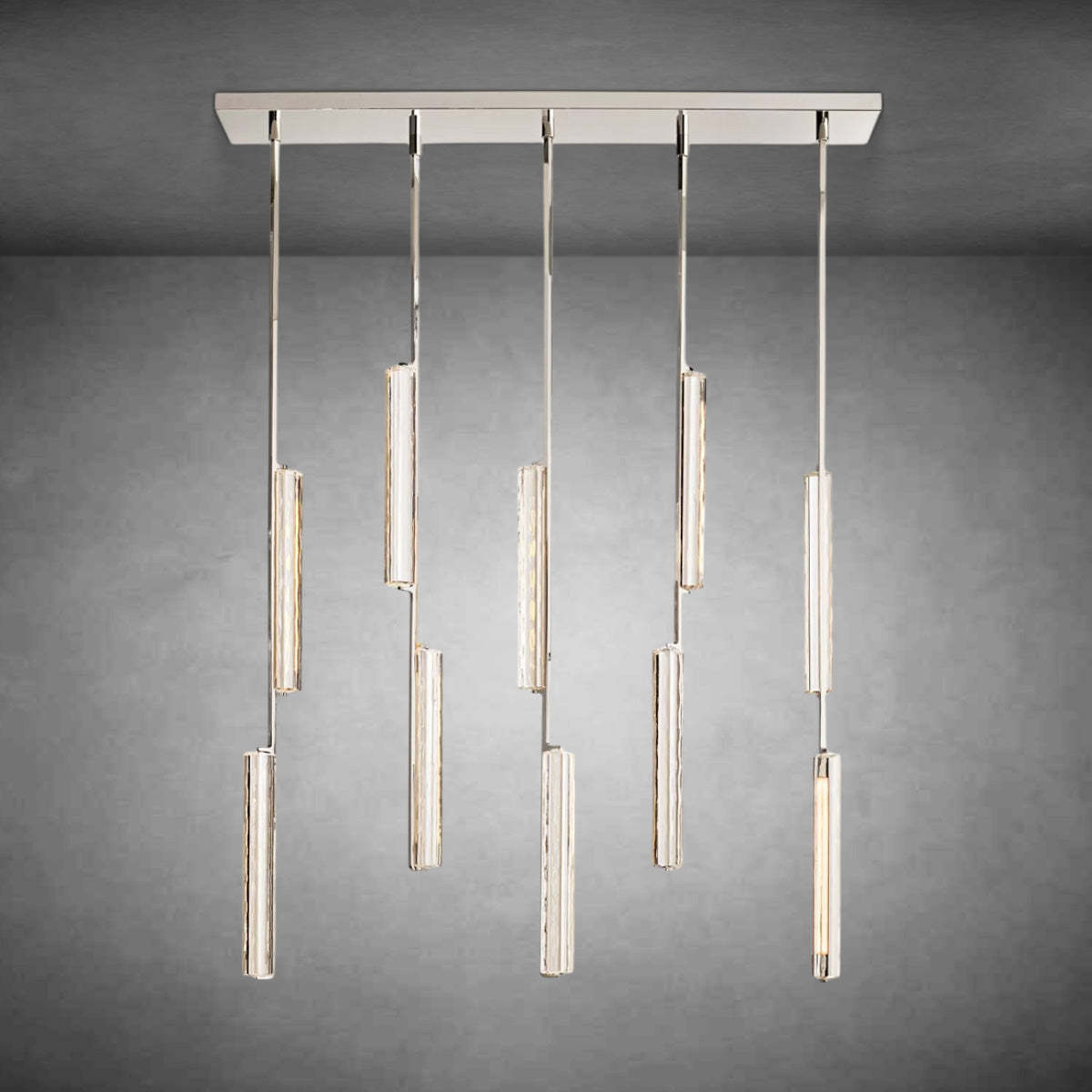 Auduban Crystal Linear Chandelier 54"