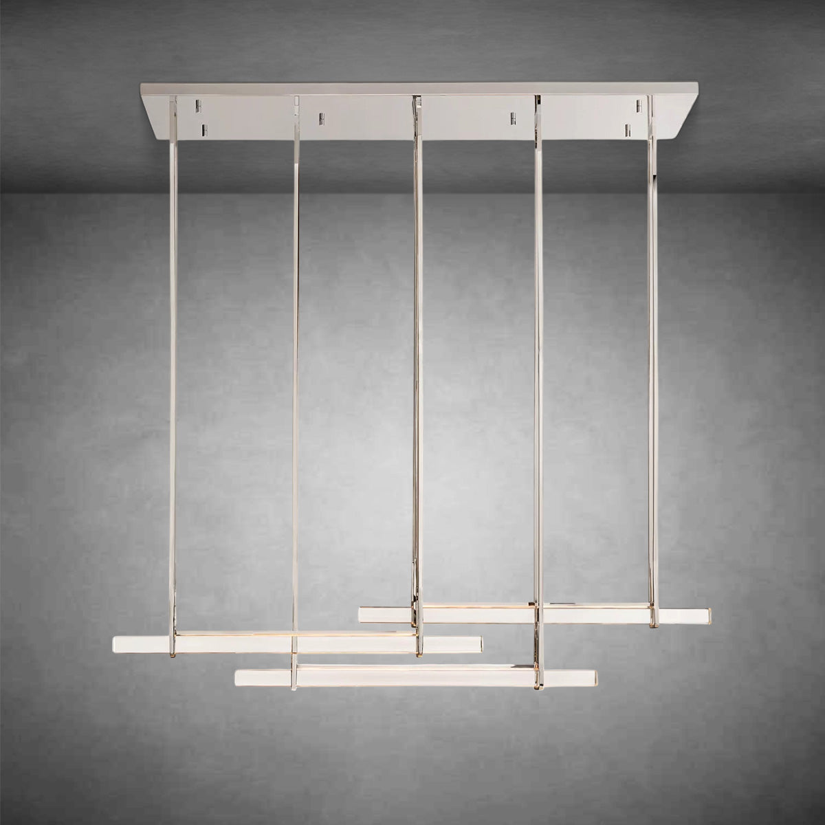 Auduban Crystal Triple Bar Linear Chandelier