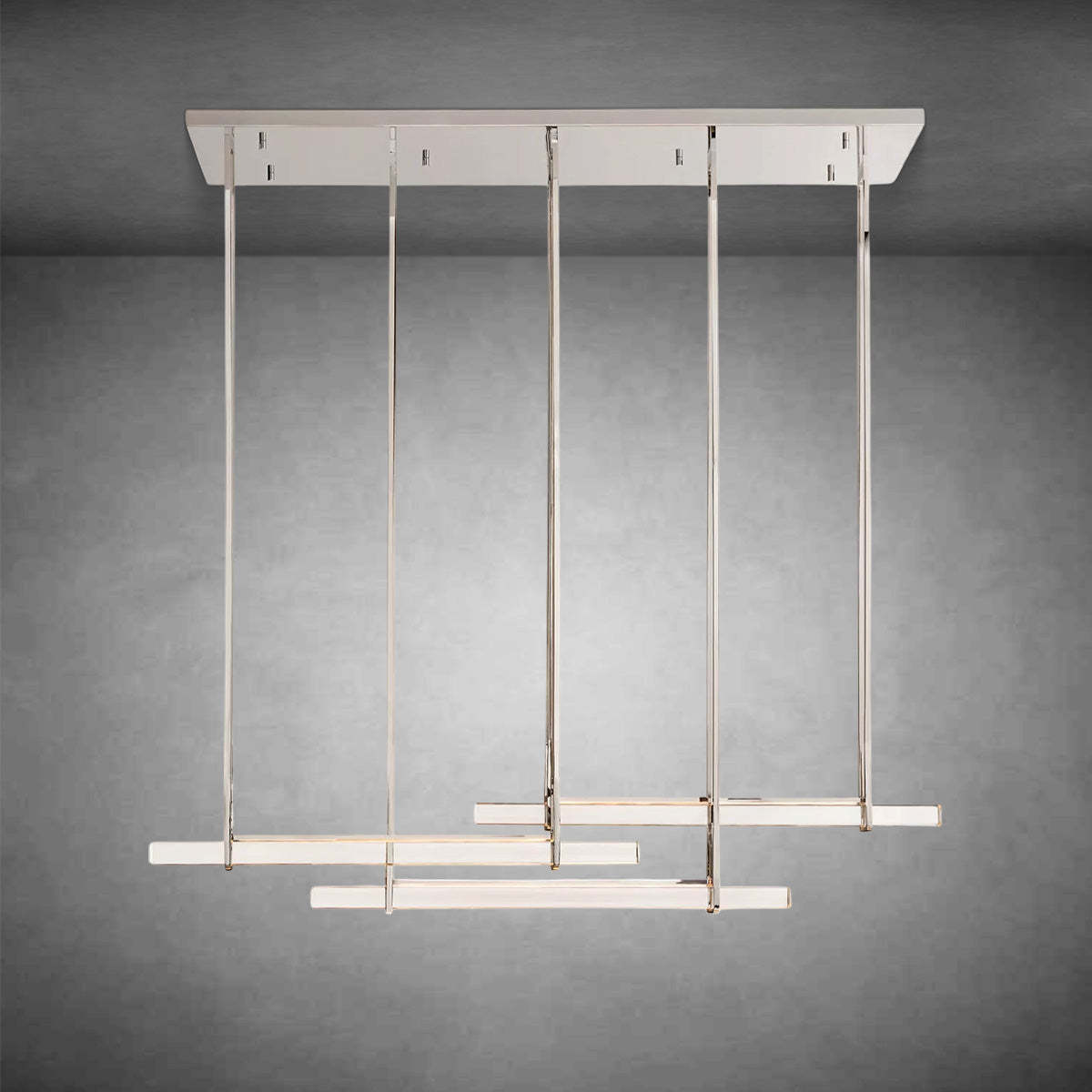 Auduban Crystal Triple Bar Linear Chandelier