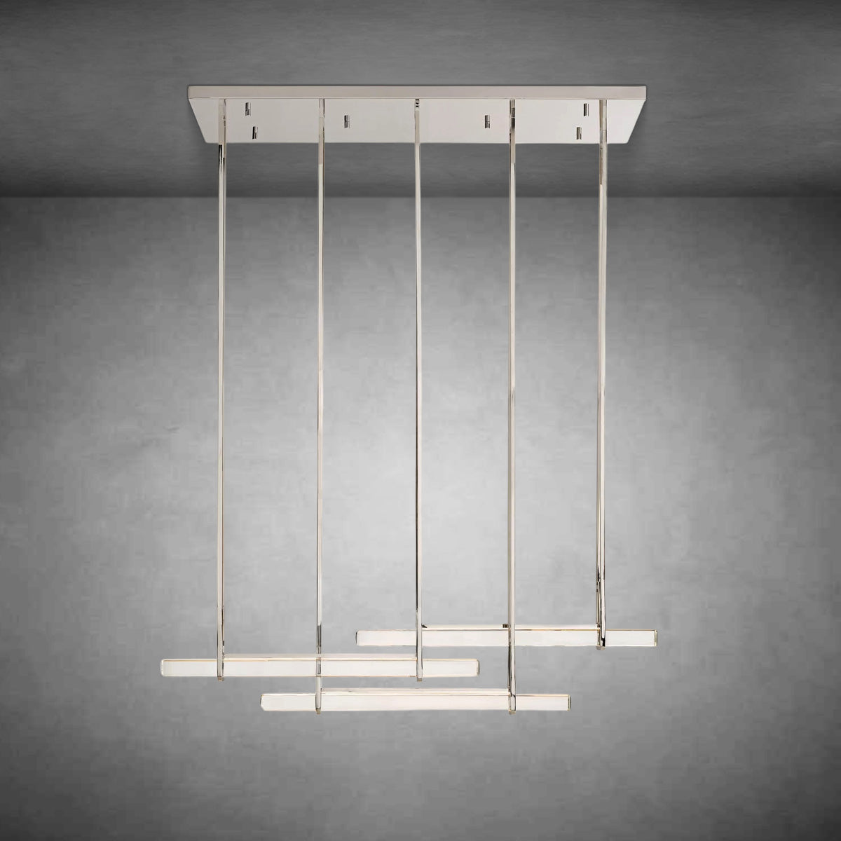 Auduban Crystal Triple Bar Linear Chandelier