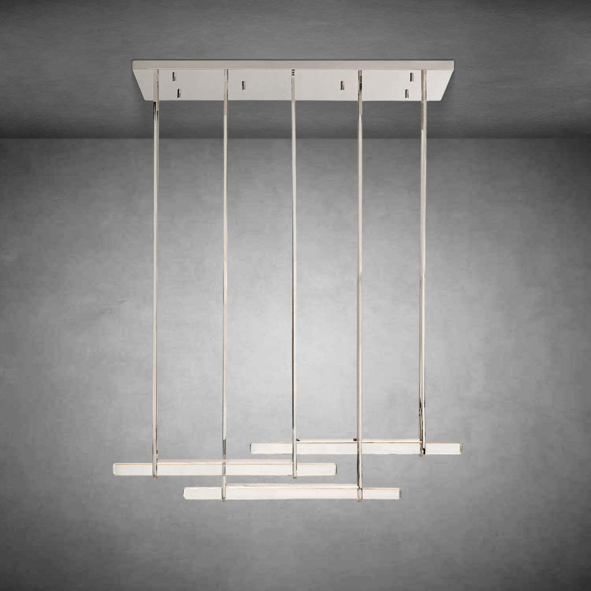 Auduban Crystal Triple Bar Linear Chandelier