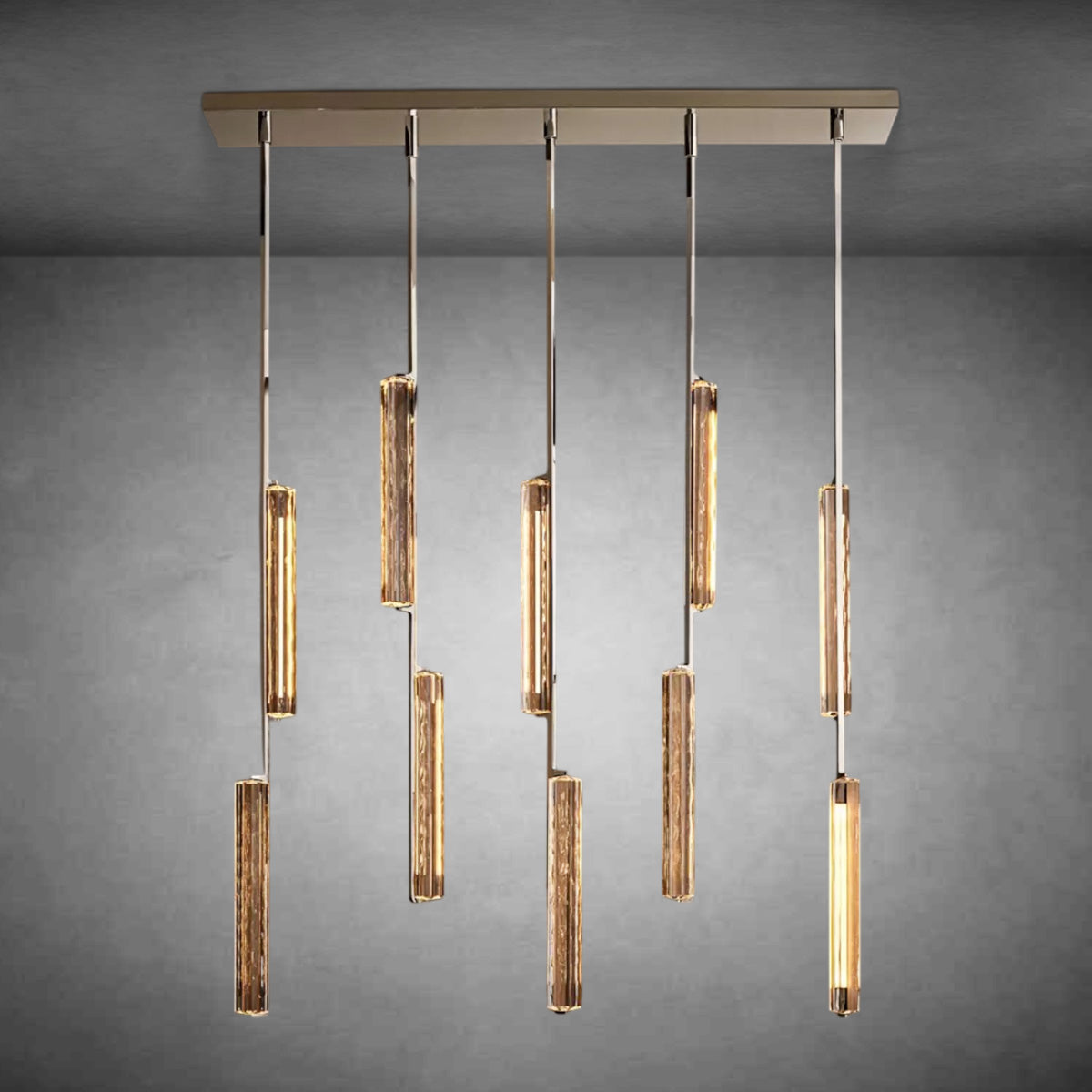 Auduban Crystal Linear Chandelier 54"