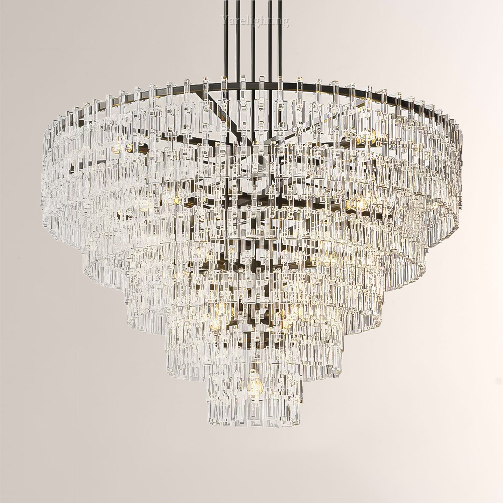 Mia 5 Tier Crystal Round Chandelier 60"