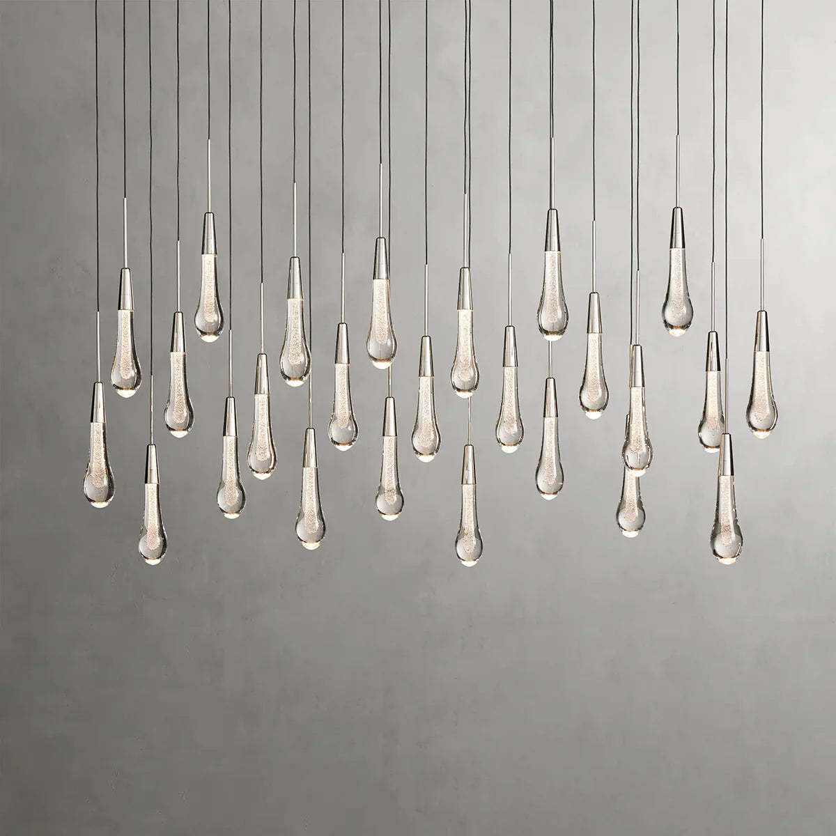 Rain Glass Soltaire Linear Chandelier