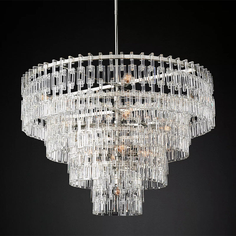 Mia 4 Tier Crystal Round Chandelier 48"