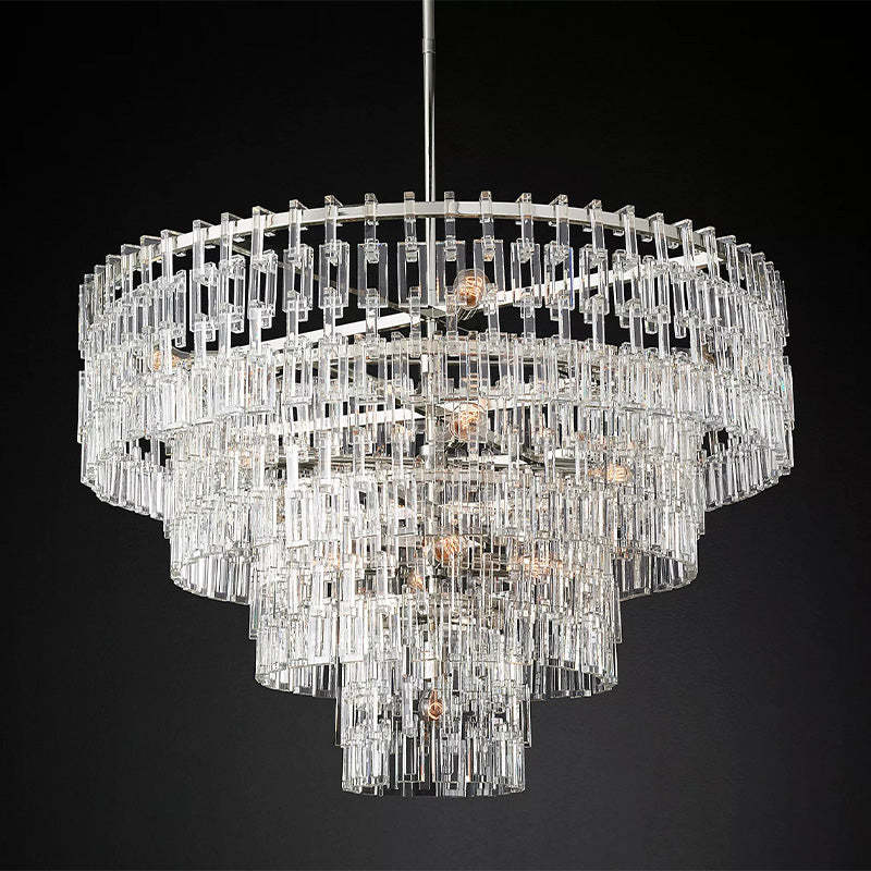 Mia 4 Tier Crystal Round Chandelier 48"
