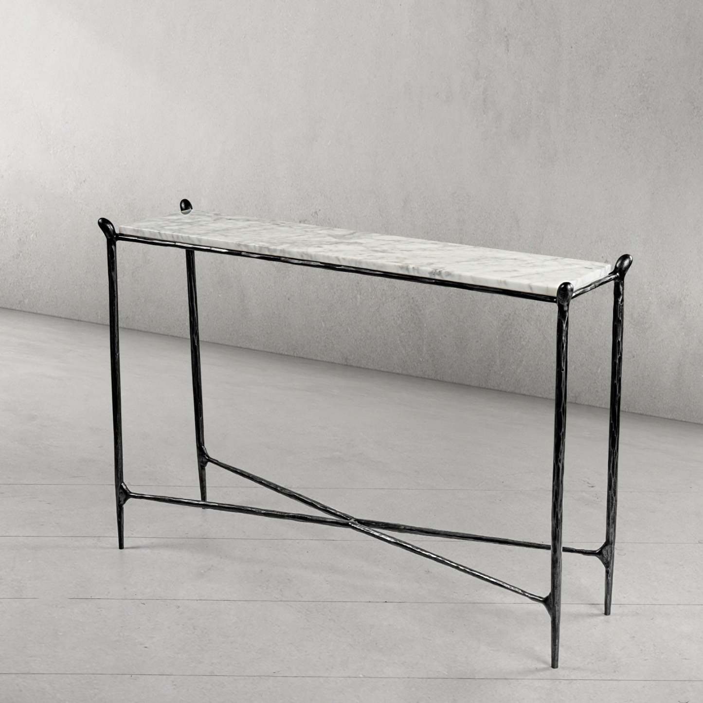 Thaddeus Rectangle Horn Marble Console Table