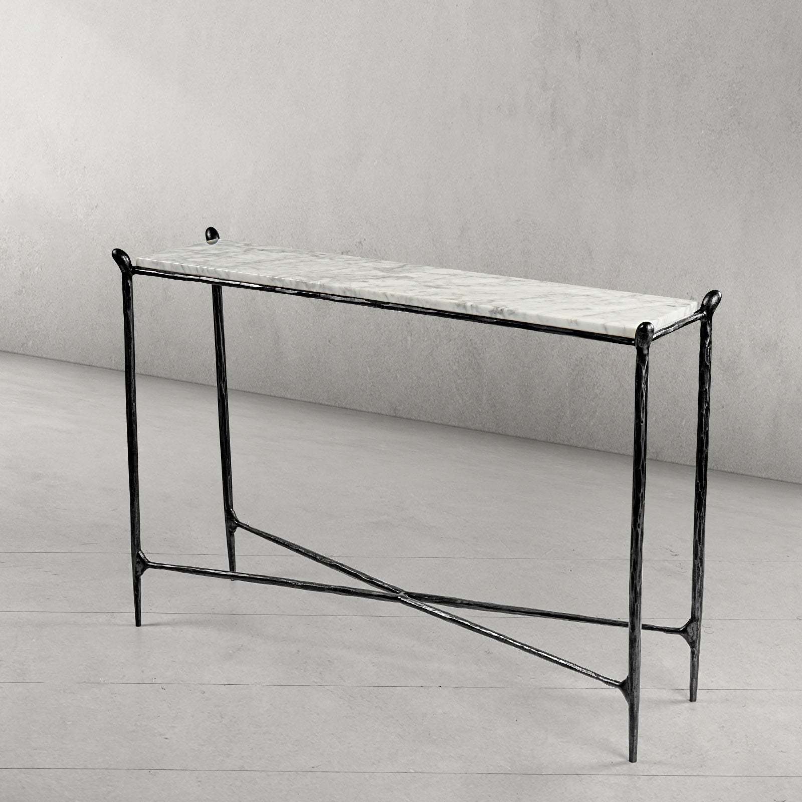 Thaddeus Rectangle Horn Marble Console Table