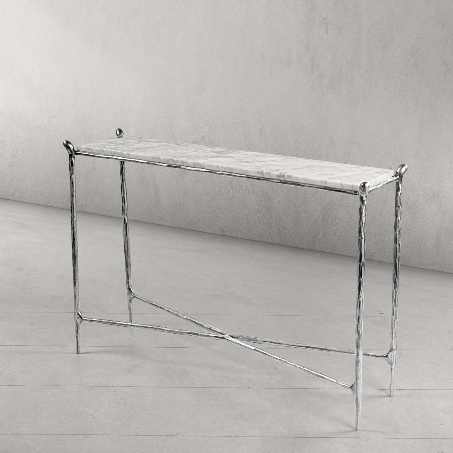 Thaddeus Rectangle Horn Marble Console Table