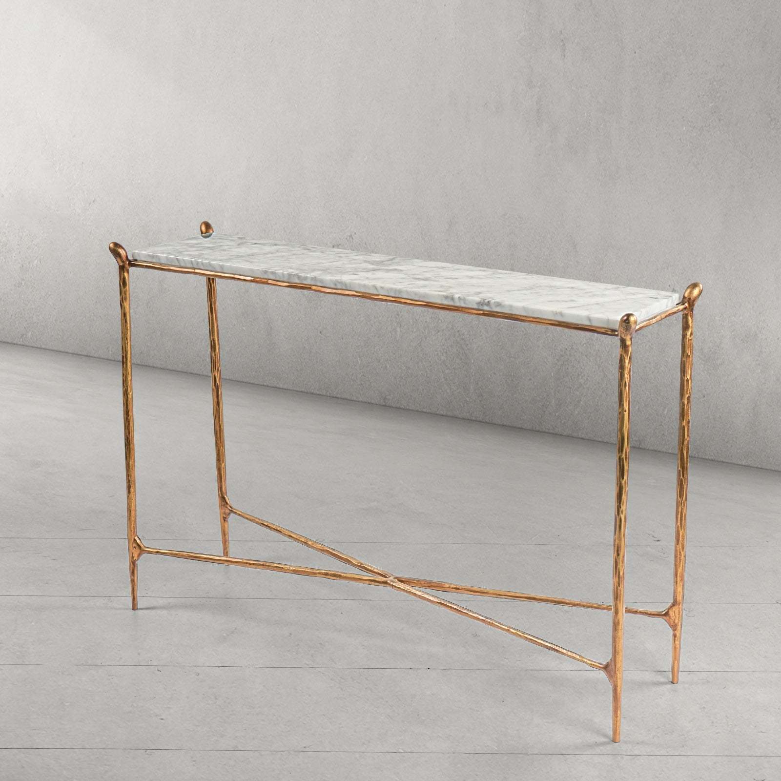 Thaddeus Rectangle Horn Marble Console Table