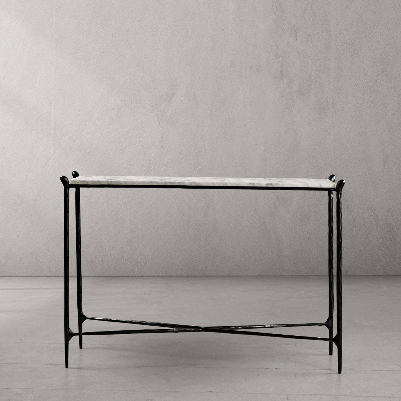 Thaddeus Rectangle Horn Marble Console Table