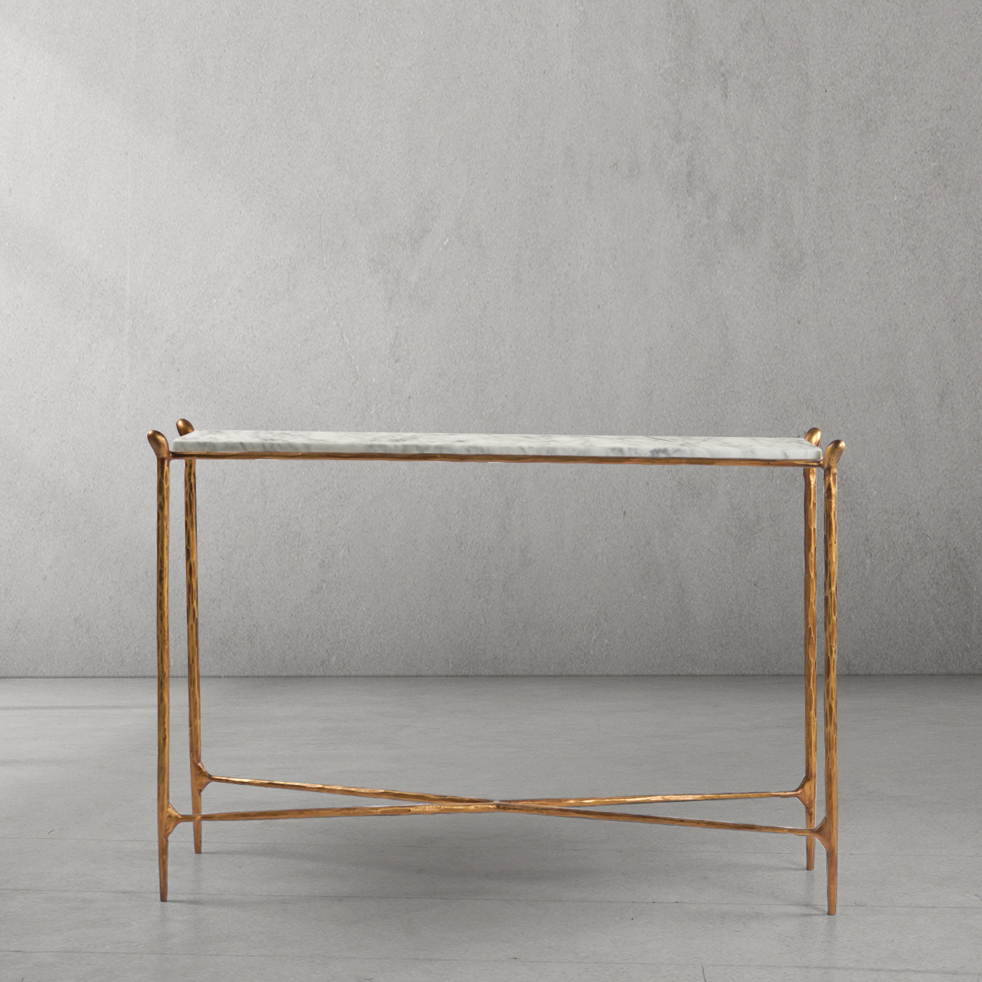 Thaddeus Rectangle Horn Marble Console Table