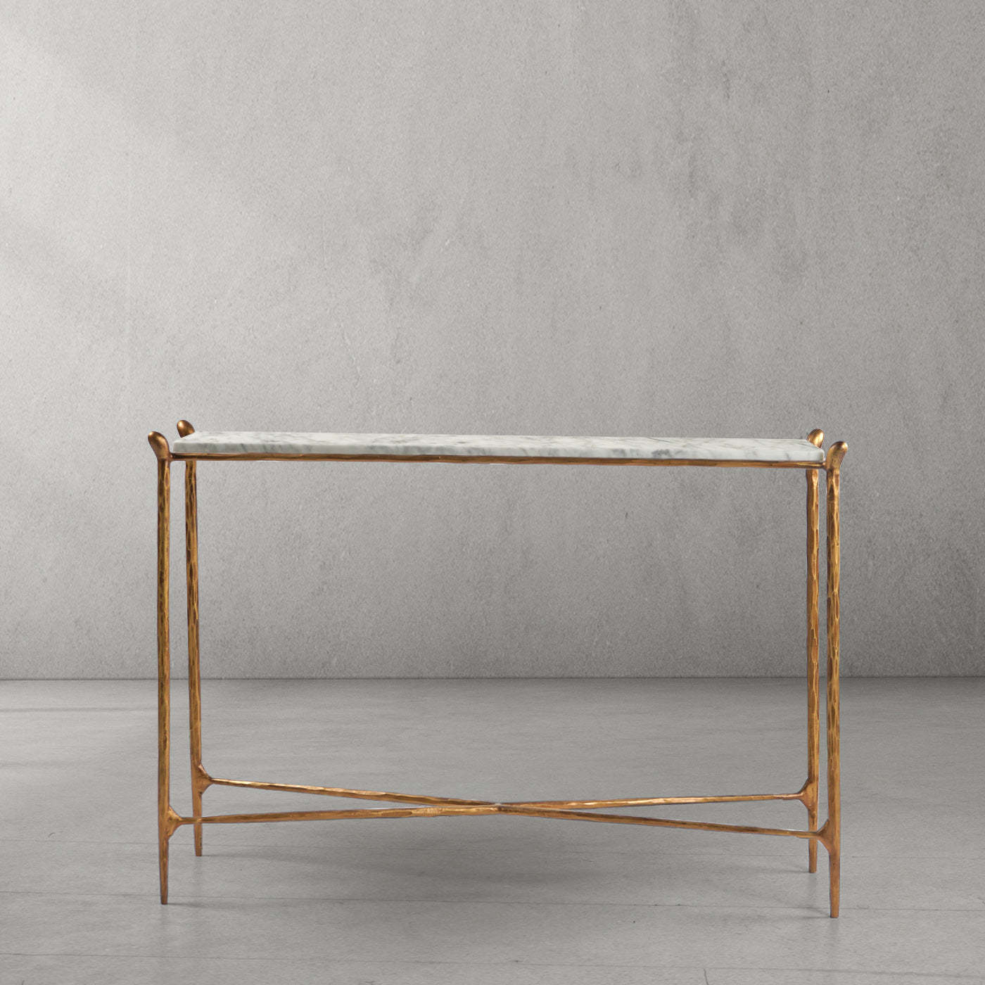 Thaddeus Rectangle Horn Marble Console Table