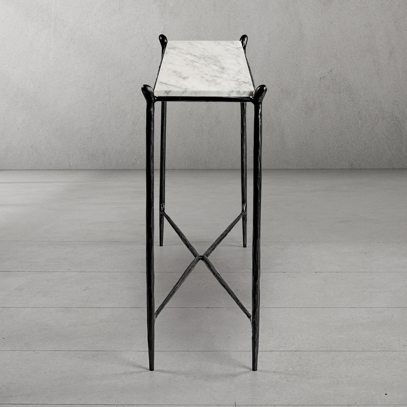 Thaddeus Rectangle Horn Marble Console Table