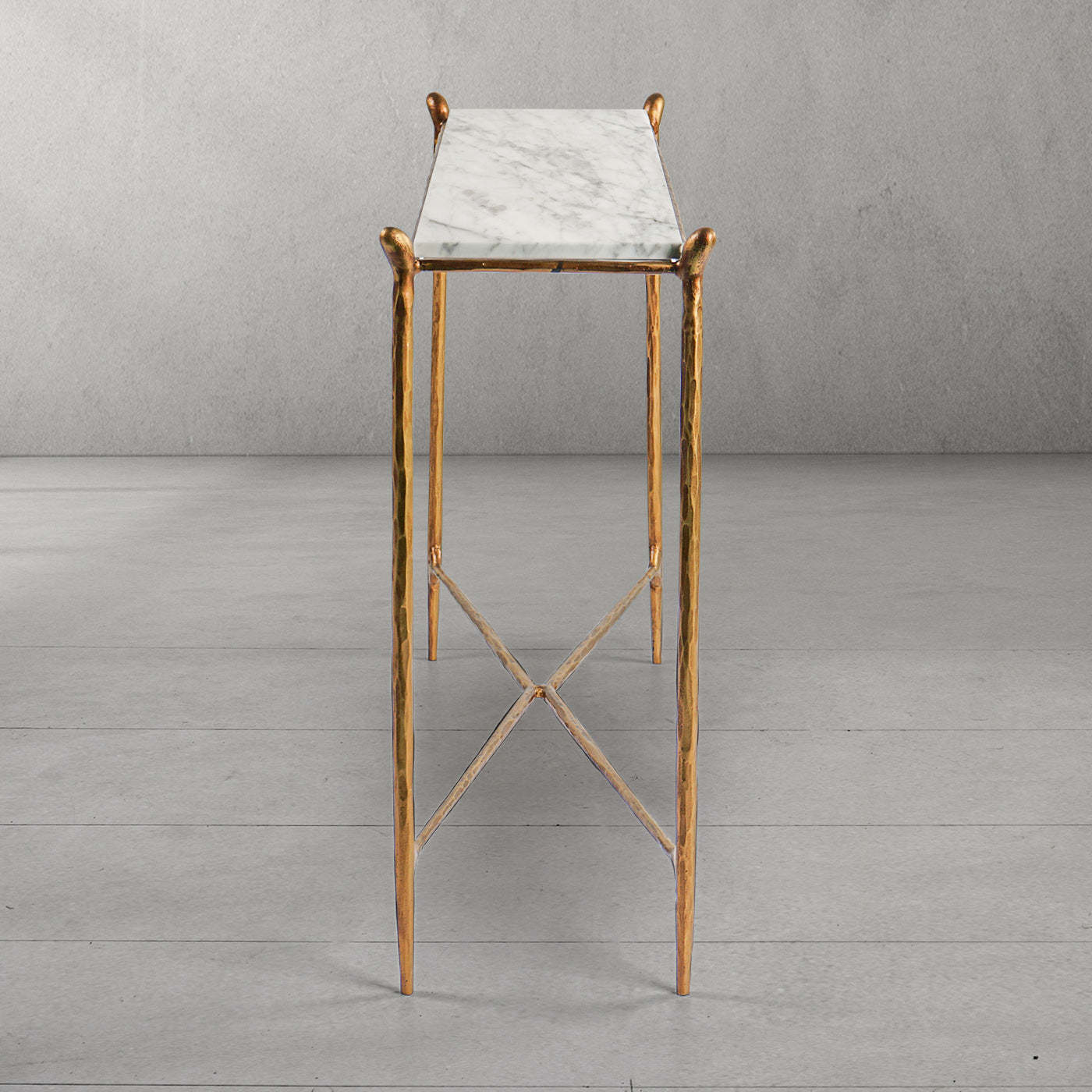 Thaddeus Rectangle Horn Marble Console Table