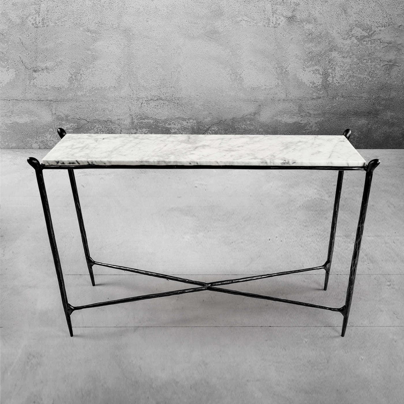 Thaddeus Rectangle Horn Marble Console Table
