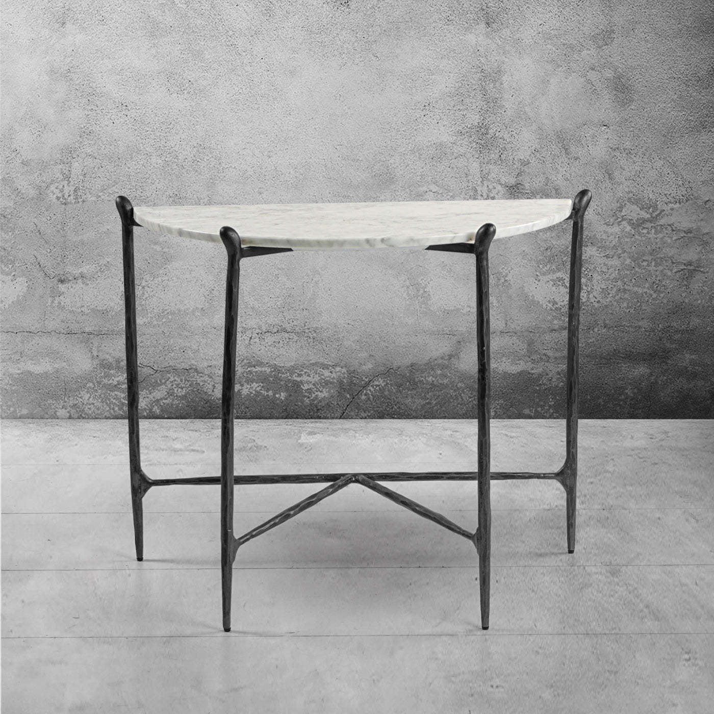 Thaddeus Horn Semi-Circle Marble Console Table