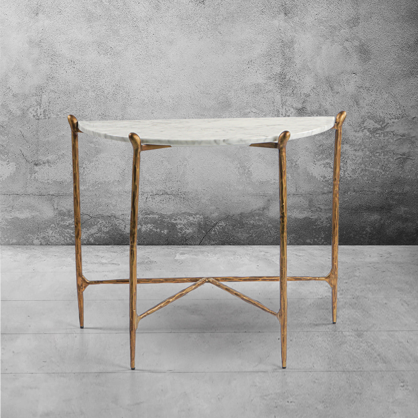 Thaddeus Horn Semi-Circle Marble Console Table