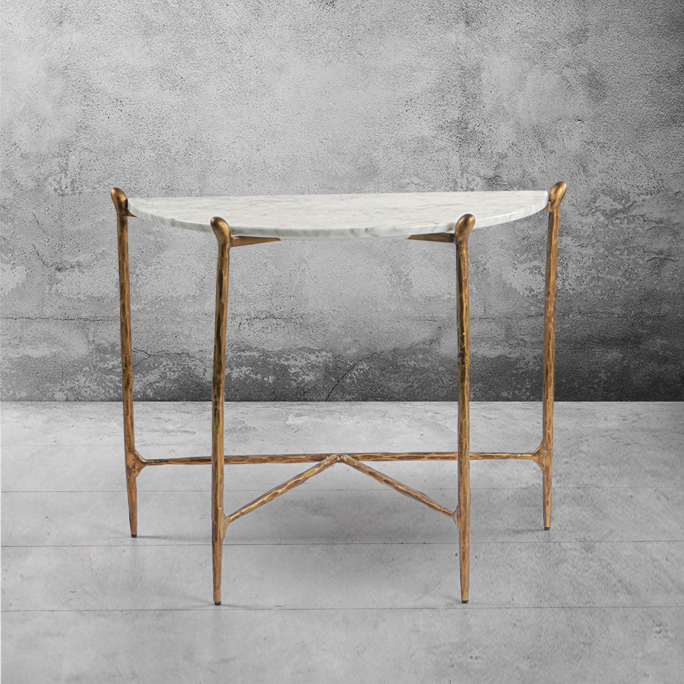 Thaddeus Horn Semi-Circle Marble Console Table