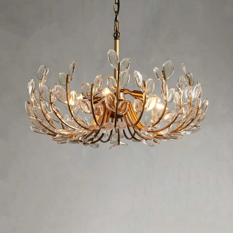 Adela Glass Petal 6 Light Chandelier