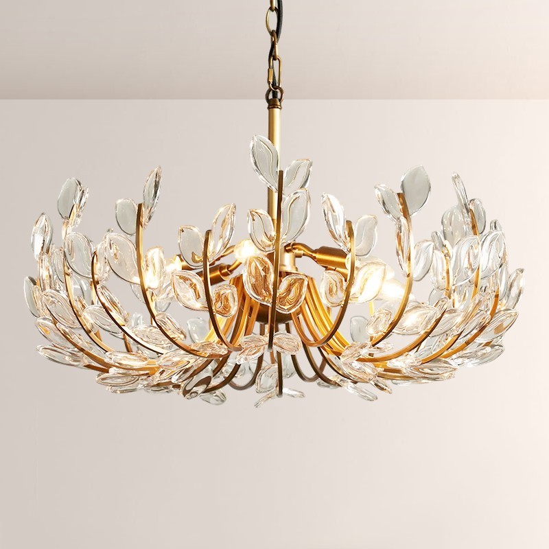 Adela Glass Petal 6 Light Chandelier