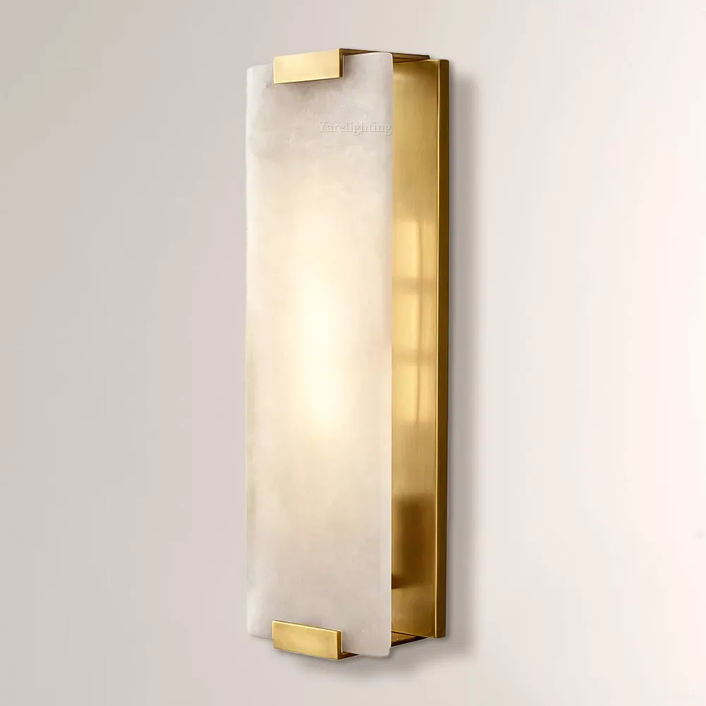 Hand-Carved Alabaster Grand Sconce