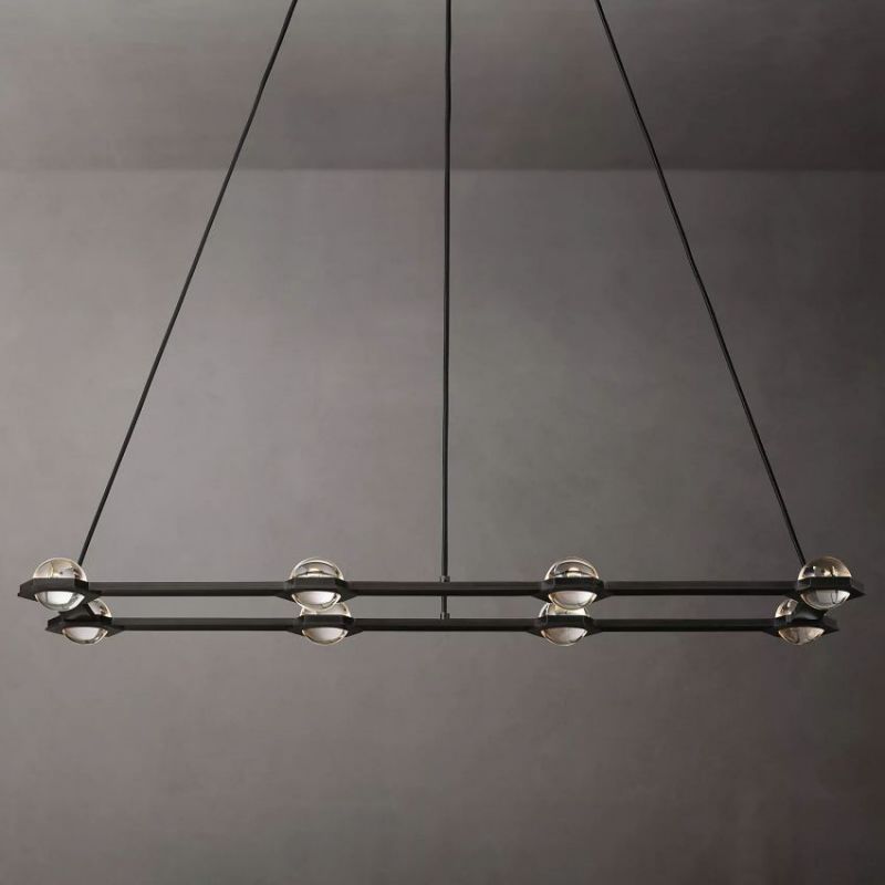 Cosmos Crystal Ball Rectangular Chandelier 54"