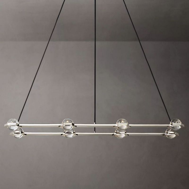Cosmos Crystal Ball Rectangular Chandelier 54"