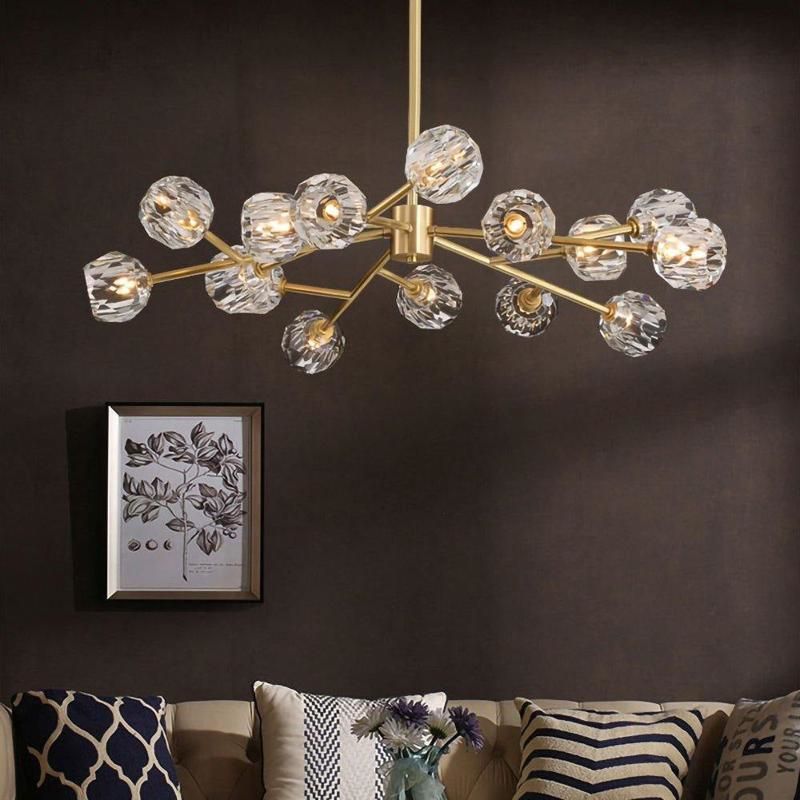 Balle Clear Crystal Round Chandelier 36"