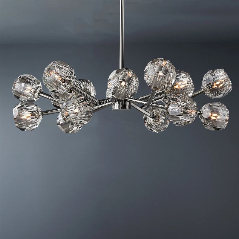 Balle Clear Crystal Round Chandelier 36"