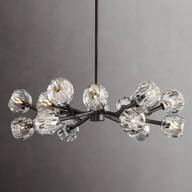 Balle Clear Crystal Round Chandelier 36"