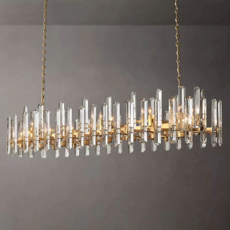 Blooming Prism Linear Chandelier 72"