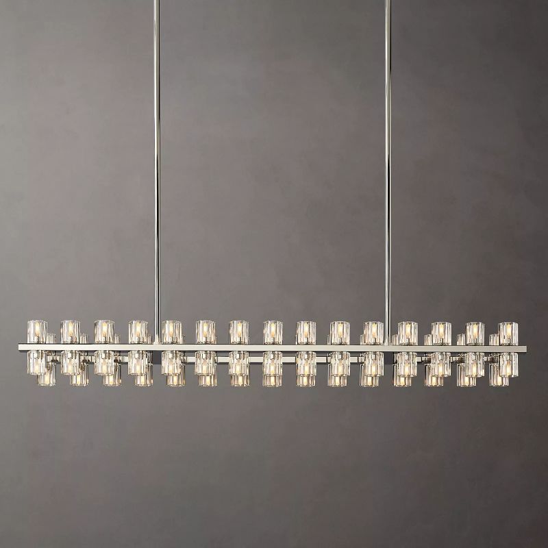 Brach Crystal Rectangular Chandelier 54"