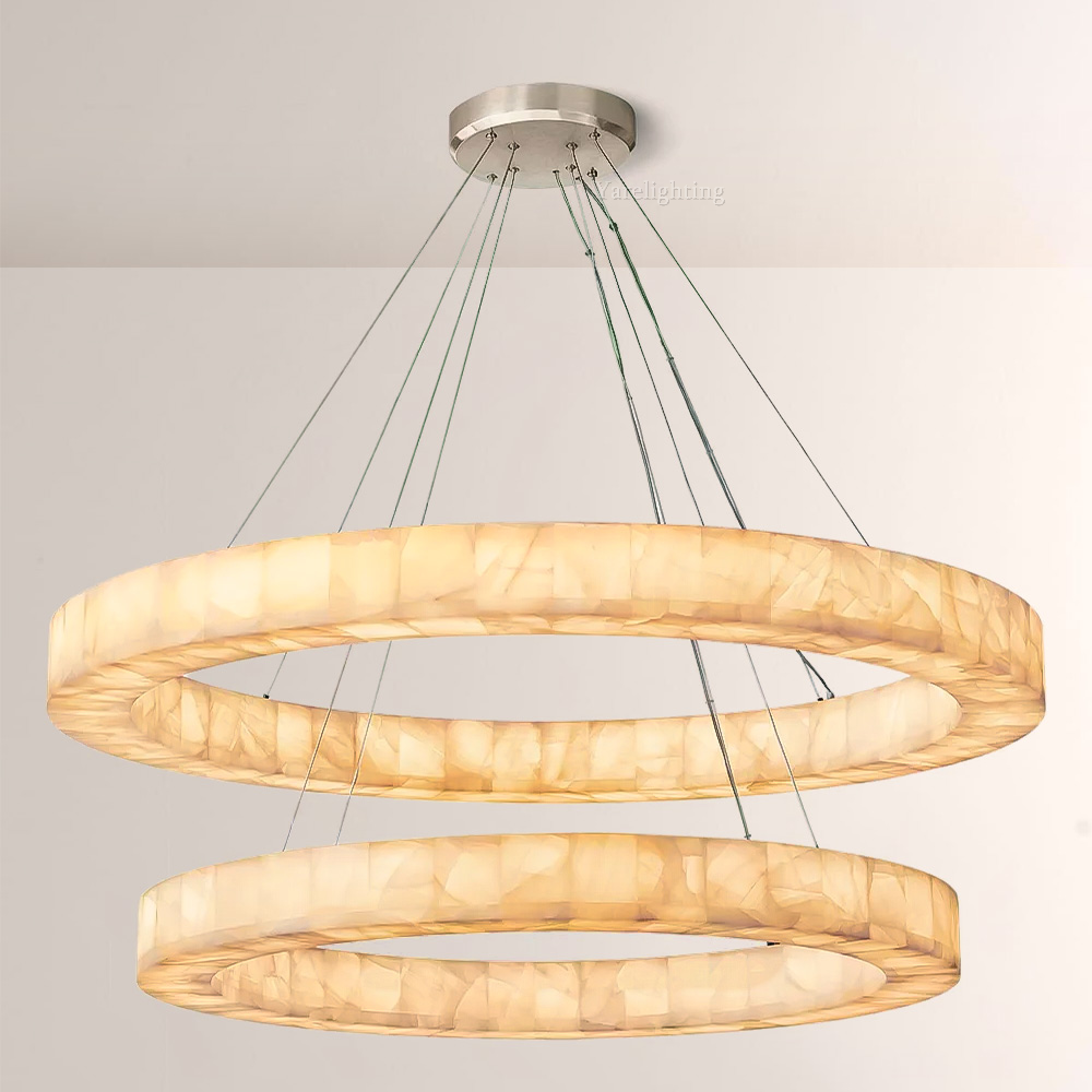 Riveage 2-tier Round Calcite Chandelier 60"