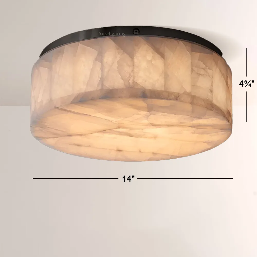 Riveage Calcite Round Flushmount 6"10"14"