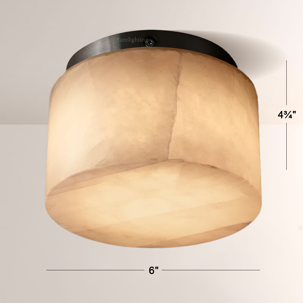 Riveage Calcite Round Flushmount 6"10"14"