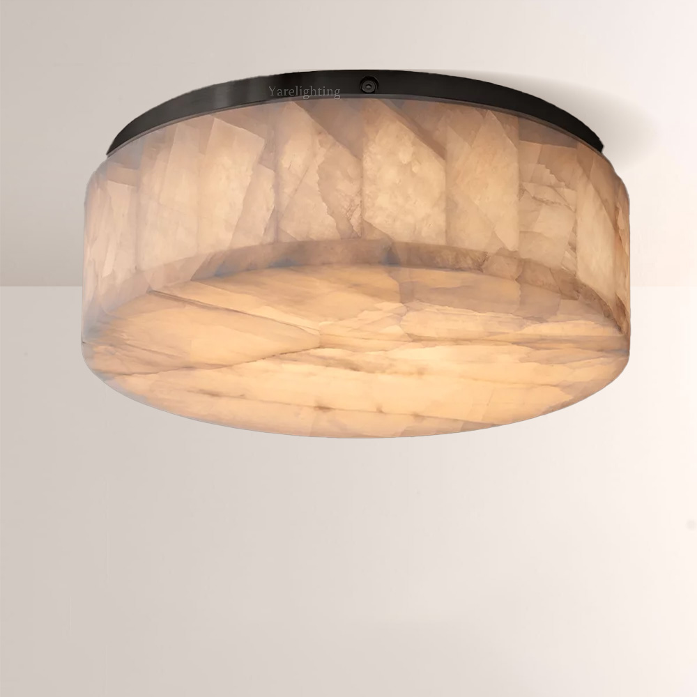 Riveage Calcite Round Flushmount 6"10"14",Bedroom Flushmount,Rivage