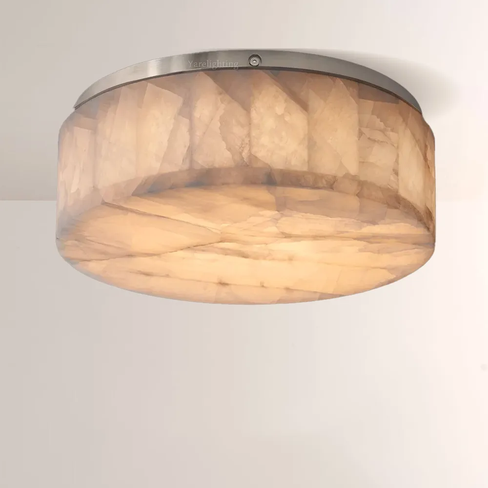 Riveage Calcite Round Flushmount 6"10"14"