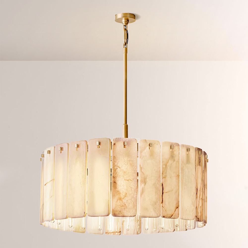 Camelot Alabaster Round Chandelier 36",Modern Onyx Chandelier Living room