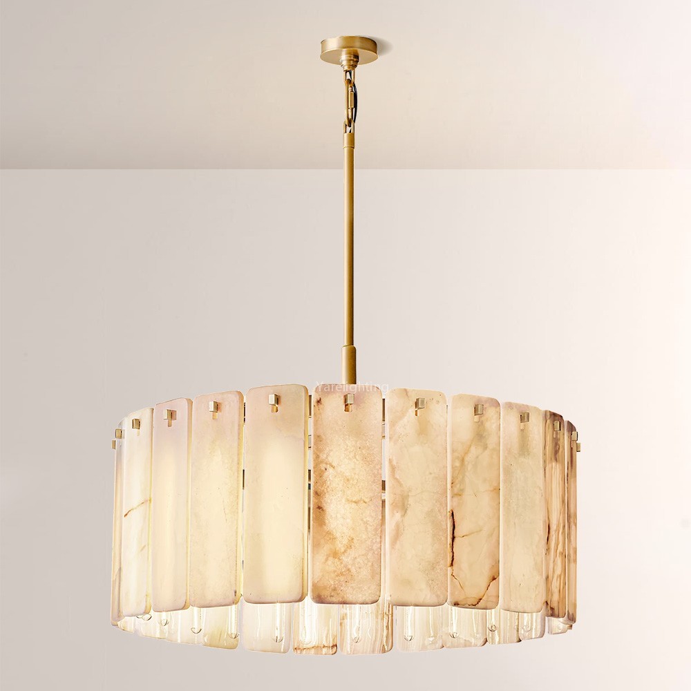 Camelot Alabaster Round Chandelier 36",Modern Onyx Chandelier Living room